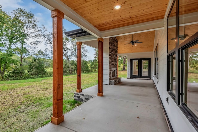 view of patio / terrace with ceiling fan