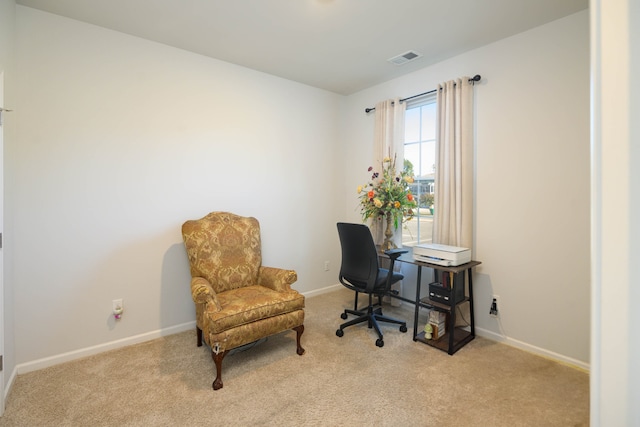 view of carpeted office