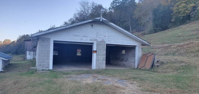 view of garage