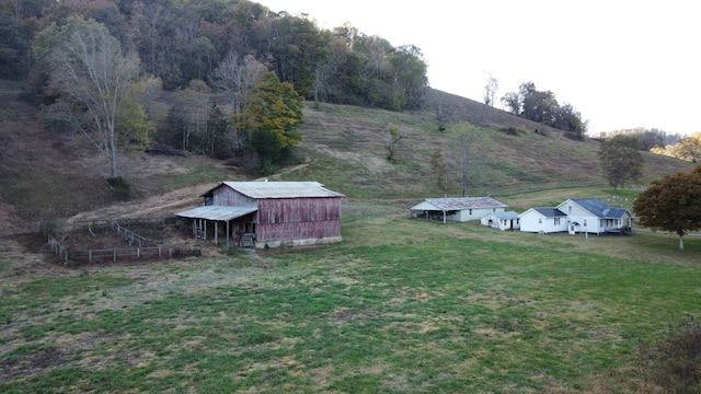 bird's eye view with a rural view