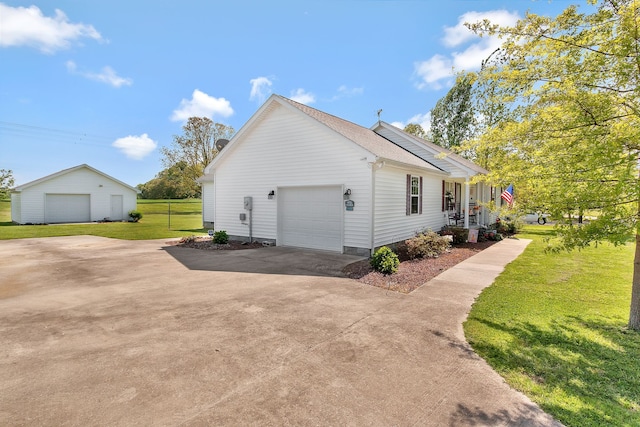 view of side of home featuring a yard