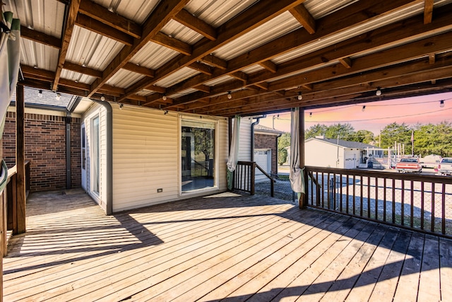 view of deck at dusk