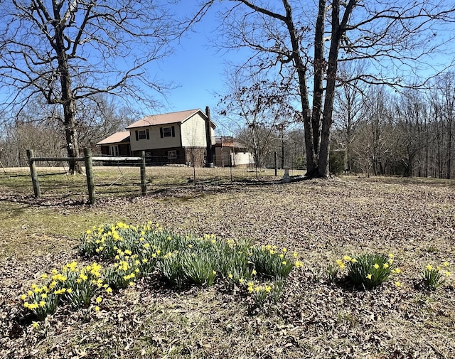 view of yard with fence