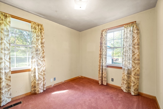 view of carpeted spare room