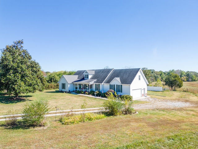 exterior space featuring a front yard and a garage