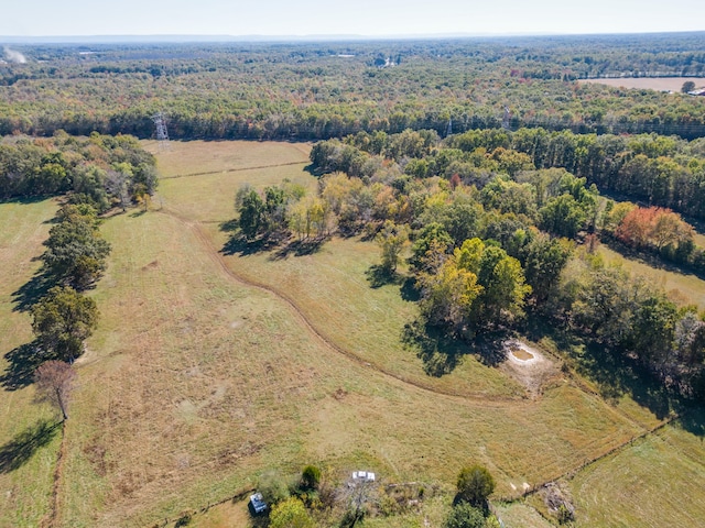 drone / aerial view with a rural view