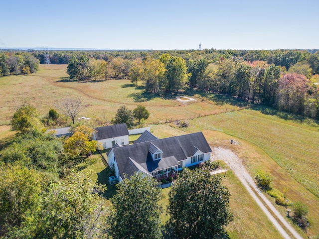 aerial view with a rural view