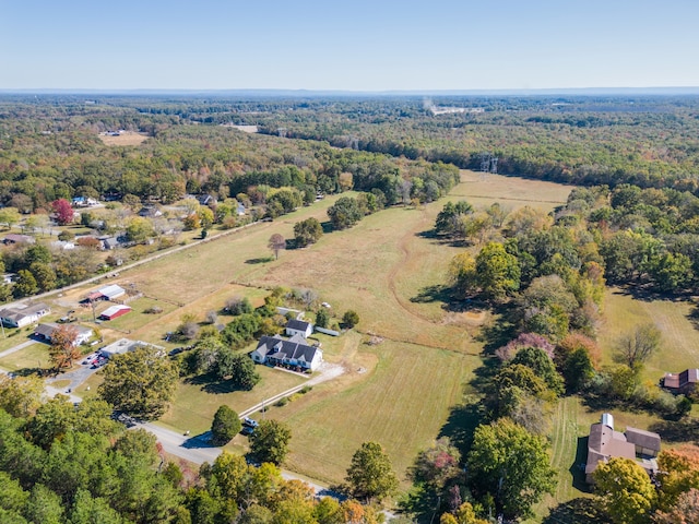 aerial view with a rural view