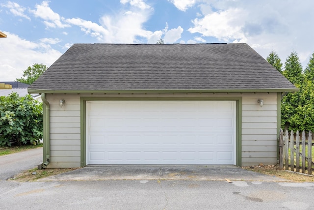 view of garage