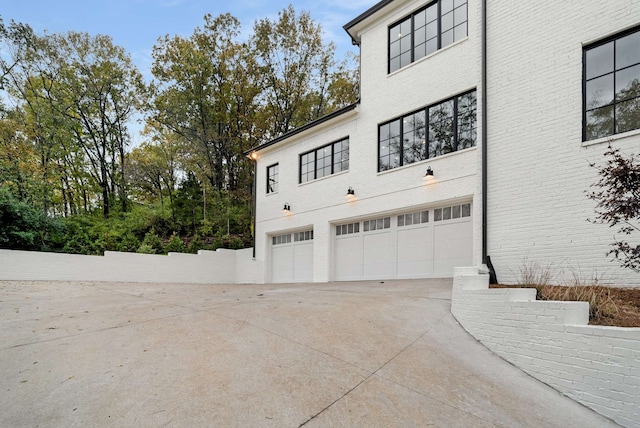 view of home's exterior with a garage