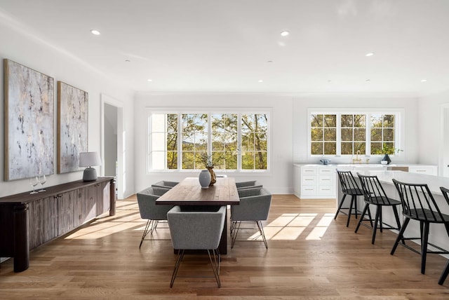 dining room featuring light wood-type flooring