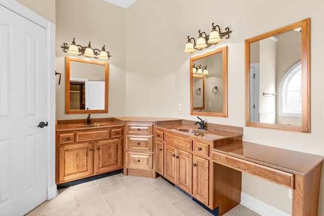 306 Gray Hawk Trl, Clarksville, TN 37043 - full bathroom with tile patterned flooring, a sink, and double vanity