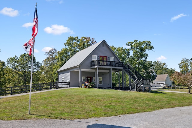 view of front of home with a front yard