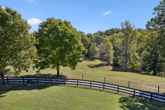 view of yard featuring a rural view