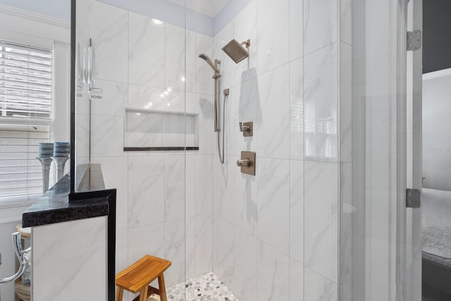 bathroom featuring walk in shower