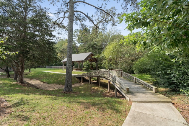 view of yard featuring a gazebo