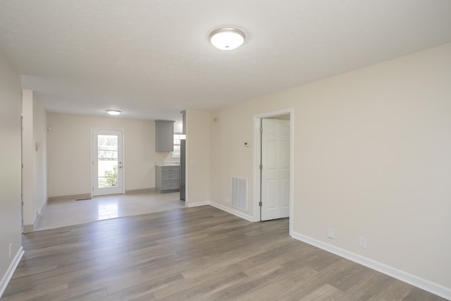 unfurnished living room featuring light hardwood / wood-style flooring