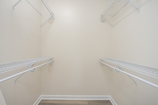 spacious closet featuring hardwood / wood-style floors