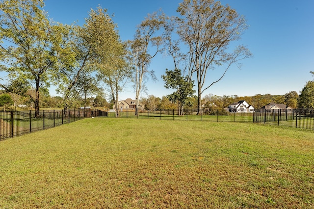 view of yard with a rural view