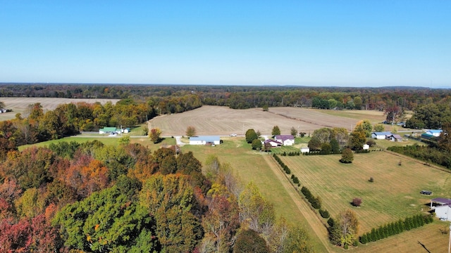 drone / aerial view with a rural view