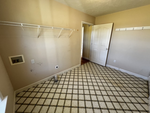 washroom with washer hookup and hookup for an electric dryer