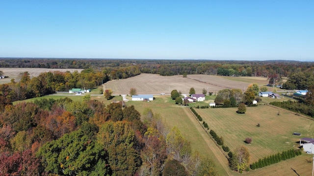 bird's eye view featuring a rural view