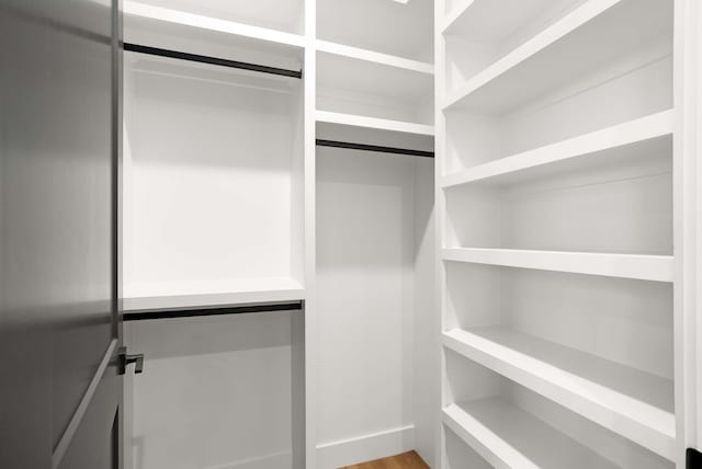 spacious closet with wood-type flooring