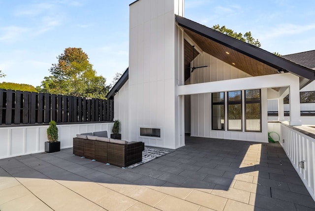 view of patio / terrace featuring an outdoor living space