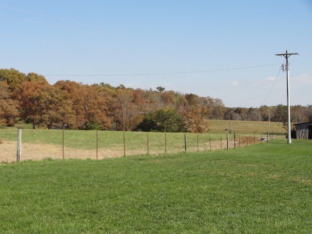 view of yard with a rural view