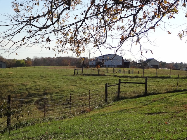 view of yard with a rural view