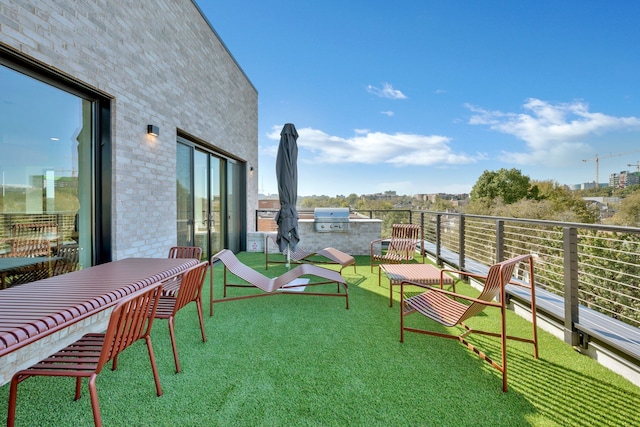 balcony with area for grilling