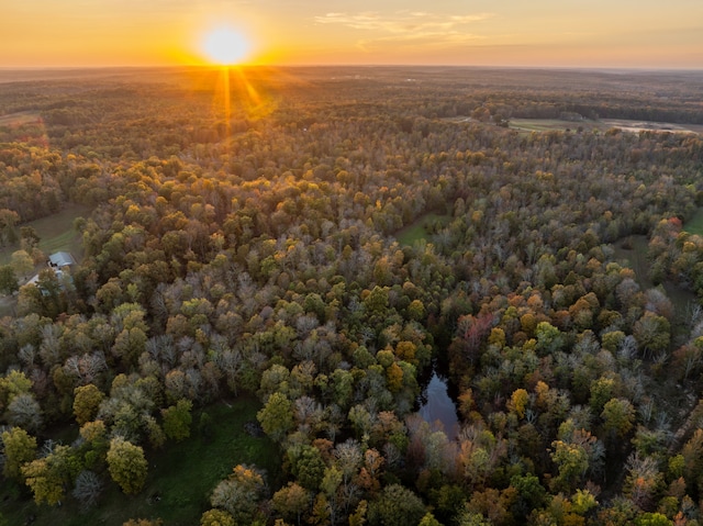 view of aerial view at dusk