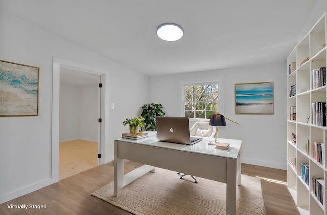 office featuring light hardwood / wood-style floors