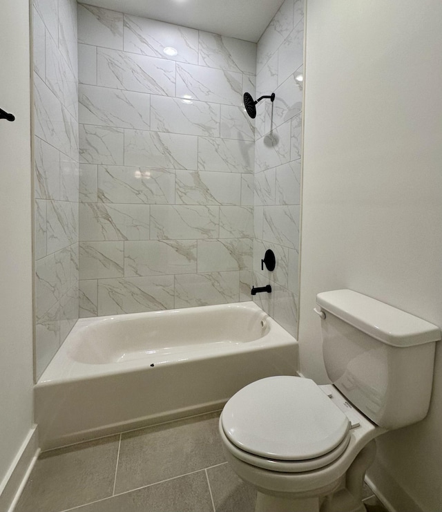 full bathroom featuring bathtub / shower combination and toilet