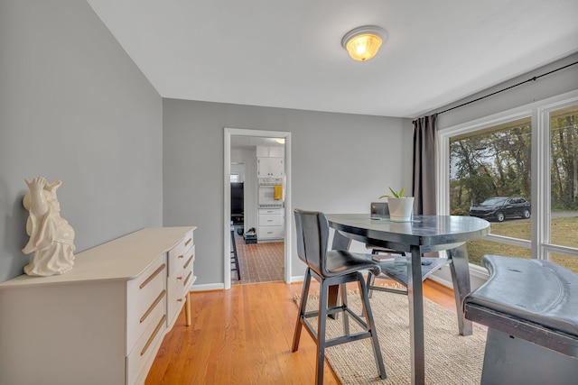 dining space featuring light hardwood / wood-style flooring