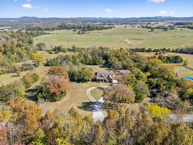 drone / aerial view with a rural view