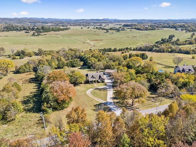 aerial view featuring a rural view