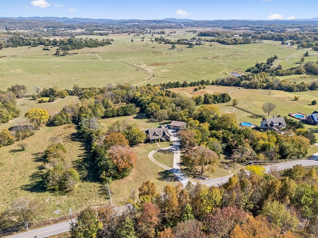 bird's eye view featuring a rural view