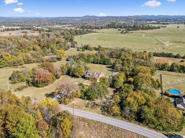 aerial view with a rural view