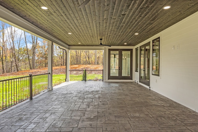 view of patio featuring french doors