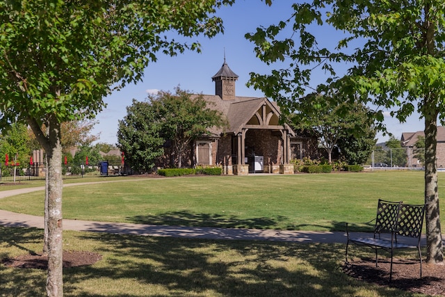 view of community featuring a lawn