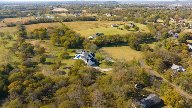 bird's eye view with a rural view