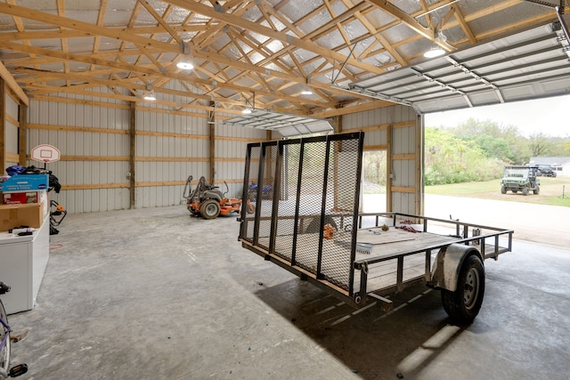 garage with a carport