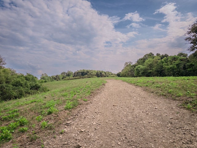 view of road with a rural view