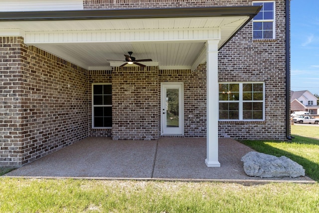 view of patio / terrace featuring a ceiling fan