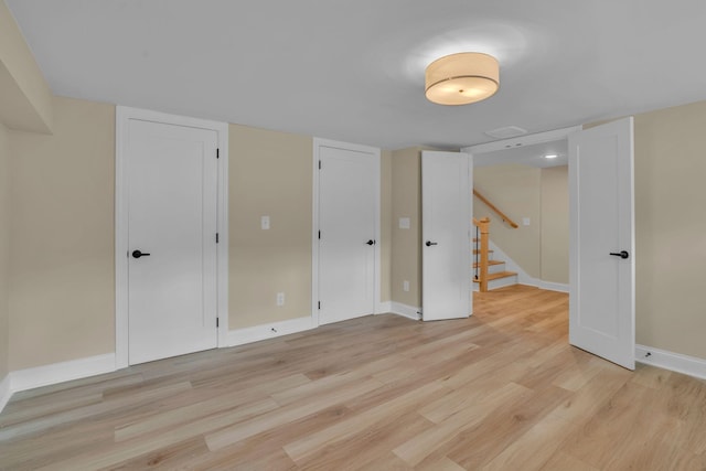 unfurnished room featuring light hardwood / wood-style floors