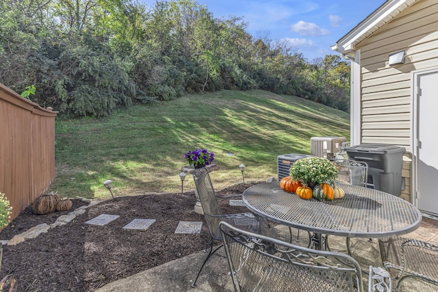 view of yard with central AC