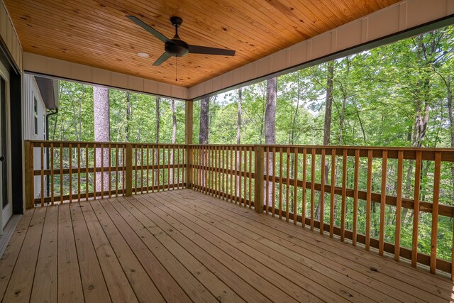 deck featuring a ceiling fan