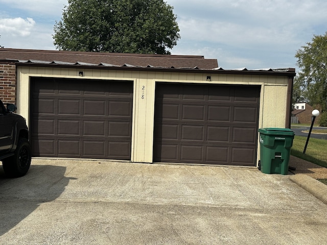 view of garage