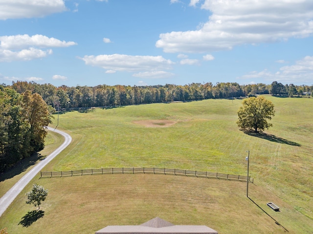 view of yard featuring a rural view